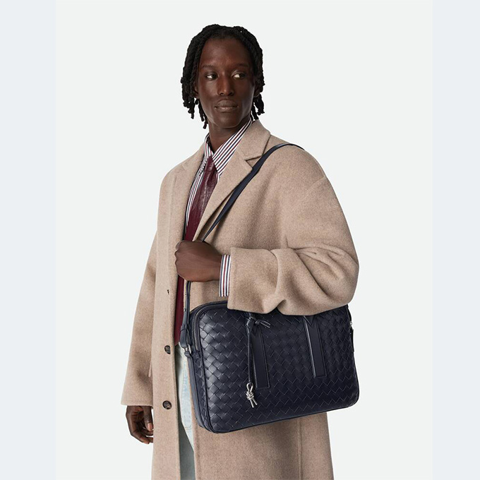 bottega veneta getaway intreccio leather briefcase #766361